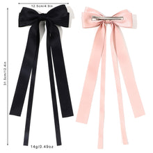 Load image into Gallery viewer, Multicoloured Double Ribbon Bowknot Hair Clip Simple Temperamental Ponytail Hairpin Headwear Hair Accessories for Women
