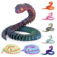 Load image into Gallery viewer, Luminous 30cm 3D Printed Cobra Snake Decoration 3D Printed Animals Desk Accessories Room Decor Office Table Snake Year Ornament
