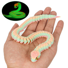 Load image into Gallery viewer, Luminous 30cm 3D Printed Cobra Snake Decoration 3D Printed Animals Desk Accessories Room Decor Office Table Snake Year Ornament
