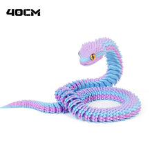 Load image into Gallery viewer, Luminous 30cm 3D Printed Cobra Snake Decoration 3D Printed Animals Desk Accessories Room Decor Office Table Snake Year Ornament
