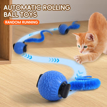 Load image into Gallery viewer, Cat Interactive Ball Toys Automatic Rolling Ball Faux Tail Electric Cat Toys Rechargeable Self-moving Kitten Toys
