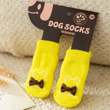 Load image into Gallery viewer, 4Pcs Anti-slip Protect Paws Puppy Dog Shoes Soft Pet Knits Socks Cute Cartoon Skid Socks For Small Dogs Breathable S/M/L

