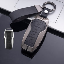 Load image into Gallery viewer, Leather Car Key Case Cover Remote Fob Holder Metal Keychain for BYD Song Plus Atto 3 Han EV Tang DM Qin Seal Dolphin Accessories
