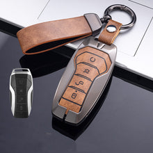 Load image into Gallery viewer, Leather Car Key Case Cover Remote Fob Holder Metal Keychain for BYD Song Plus Atto 3 Han EV Tang DM Qin Seal Dolphin Accessories
