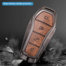 Load image into Gallery viewer, Leather Car Key Case Cover Remote Fob Holder Metal Keychain for BYD Song Plus Atto 3 Han EV Tang DM Qin Seal Dolphin Accessories
