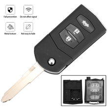 Load image into Gallery viewer, 2/3 Button Car Remote Key Fob Shell Case Folding Flip For Mazda 2 3 5 6 CX-7 / CX-9 / MX-5 With Uncut Blade Replacement
