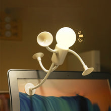 Load image into Gallery viewer, Mini Suction Cup Desk Book Light Changeable Shape Funny Sportsman Night Light Portable LED Lamp Funny Bedroom Decor Kids Gift
