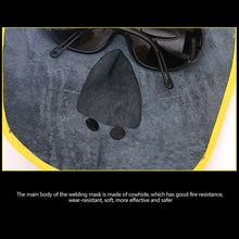 Load image into Gallery viewer, Cowhide Eyeglasses Labor Protection Welding Eyeglasses Ghost Face Protection Mask Head Wear Cowhide Welding Masks
