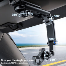 Load image into Gallery viewer, Rotatable Car Phone Holder Multifunctional Auto Rearview Mirror Seat Hanging Clip Bracket Cell Phone Holder
