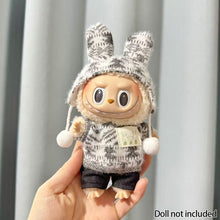 Load image into Gallery viewer, For 17 cm Labubu Clothes Pendant Labubu Sitting Party Jacquard Two-piece Set Dolls Accessories Cute Decoration Little Cloths
