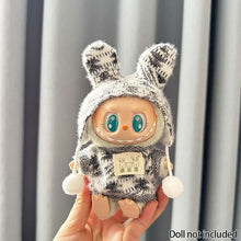 Load image into Gallery viewer, For 17 cm Labubu Clothes Pendant Labubu Sitting Party Jacquard Two-piece Set Dolls Accessories Cute Decoration Little Cloths

