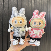 Load image into Gallery viewer, For 17 cm Labubu Clothes Pendant Labubu Sitting Party Jacquard Two-piece Set Dolls Accessories Cute Decoration Little Cloths

