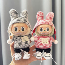 Load image into Gallery viewer, For 17 cm Labubu Clothes Pendant Labubu Sitting Party Jacquard Two-piece Set Dolls Accessories Cute Decoration Little Cloths
