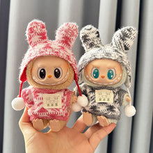 Load image into Gallery viewer, For 17 cm Labubu Clothes Pendant Labubu Sitting Party Jacquard Two-piece Set Dolls Accessories Cute Decoration Little Cloths
