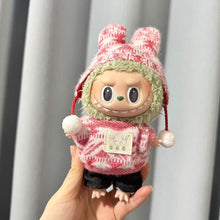 Load image into Gallery viewer, For 17 cm Labubu Clothes Pendant Labubu Sitting Party Jacquard Two-piece Set Dolls Accessories Cute Decoration Little Cloths
