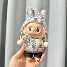 Load image into Gallery viewer, For 17 cm Labubu Clothes Pendant Labubu Sitting Party Jacquard Two-piece Set Dolls Accessories Cute Decoration Little Cloths
