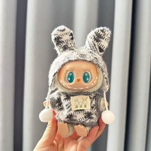 Load image into Gallery viewer, For 17 cm Labubu Clothes Pendant Labubu Sitting Party Jacquard Two-piece Set Dolls Accessories Cute Decoration Little Cloths
