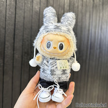 Load image into Gallery viewer, For 17 cm Labubu Clothes Pendant Labubu Sitting Party Jacquard Two-piece Set Dolls Accessories Cute Decoration Little Cloths
