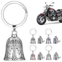 Load image into Gallery viewer, Fashion Cross Guardian Angel Wings Bell Motorcycle Bell Keychain Men's Biker Rider Exorcist Amulet Lucky Jewelry Accessory Gift
