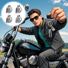 Load image into Gallery viewer, Fashion Cross Guardian Angel Wings Bell Motorcycle Bell Keychain Men's Biker Rider Exorcist Amulet Lucky Jewelry Accessory Gift
