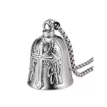 Load image into Gallery viewer, Fashion Cross Guardian Angel Wings Bell Motorcycle Bell Keychain Men's Biker Rider Exorcist Amulet Lucky Jewelry Accessory Gift
