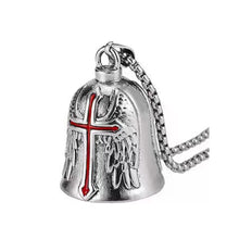 Load image into Gallery viewer, Fashion Cross Guardian Angel Wings Bell Motorcycle Bell Keychain Men's Biker Rider Exorcist Amulet Lucky Jewelry Accessory Gift
