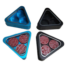 Load image into Gallery viewer, 1PC Pool Cue Tip Triangle Storage Box Three Holes Spare Bulk Cue Tip Storage Device Billiard Supplies
