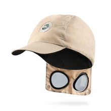 Load image into Gallery viewer, Outdoor Sports Cycling Light Warm Down Motorcycle Cap Windproof Warm Peaked Cap With Reversible Sunglasses
