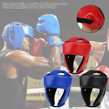Load image into Gallery viewer, PU Leather Adult Kick Boxing Helmet Men Women Karate Head Guard MMA Kick boxing Fight Training Head Protection Full-face Head Gear
