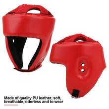 Load image into Gallery viewer, PU Leather Adult Kick Boxing Helmet Men Women Karate Head Guard MMA Kick boxing Fight Training Head Protection Full-face Head Gear
