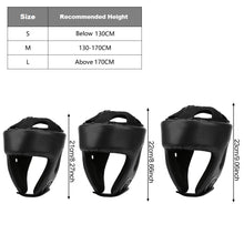 Load image into Gallery viewer, PU Leather Adult Kick Boxing Helmet Men Women Karate Head Guard MMA Kick boxing Fight Training Head Protection Full-face Head Gear
