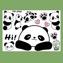 Load image into Gallery viewer, Creative Motorcycle Electric Bike Helmet Decal Waterproof Lovely Pandas Night Sign Sticker Exterior Accessories
