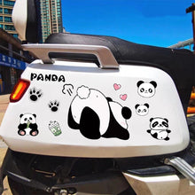 Load image into Gallery viewer, Creative Motorcycle Electric Bike Helmet Decal Waterproof Lovely Pandas Night Sign Sticker Exterior Accessories
