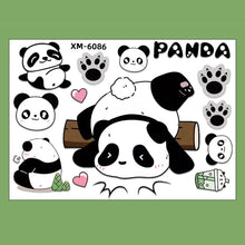 Load image into Gallery viewer, Creative Motorcycle Electric Bike Helmet Decal Waterproof Lovely Pandas Night Sign Sticker Exterior Accessories
