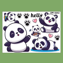 Load image into Gallery viewer, Creative Motorcycle Electric Bike Helmet Decal Waterproof Lovely Pandas Night Sign Sticker Exterior Accessories
