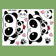 Load image into Gallery viewer, Creative Motorcycle Electric Bike Helmet Decal Waterproof Lovely Pandas Night Sign Sticker Exterior Accessories
