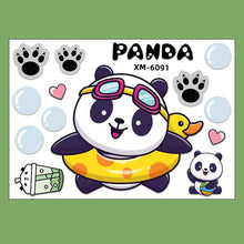 Load image into Gallery viewer, Creative Motorcycle Electric Bike Helmet Decal Waterproof Lovely Pandas Night Sign Sticker Exterior Accessories
