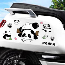 Load image into Gallery viewer, Creative Motorcycle Electric Bike Helmet Decal Waterproof Lovely Pandas Night Sign Sticker Exterior Accessories
