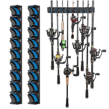 Load image into Gallery viewer, ABS Fishing Rod Holders Fishing Rod Storage Display Rack Pendant Wall Mounted Nine in One Fishing Outdoor

