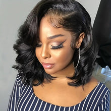 Load image into Gallery viewer, Lace Front Human Hair Wig Front Lace Curly Hair Long Curly Hair Black Curly Hair Full Wig Cover Body Wave Short Bob Wig
