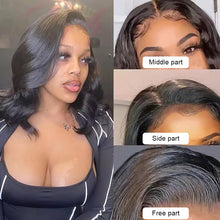 Load image into Gallery viewer, Lace Front Human Hair Wig Front Lace Curly Hair Long Curly Hair Black Curly Hair Full Wig Cover Body Wave Short Bob Wig
