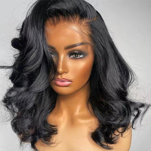 Load image into Gallery viewer, Lace Front Human Hair Wig Front Lace Curly Hair Long Curly Hair Black Curly Hair Full Wig Cover Body Wave Short Bob Wig
