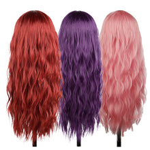 Load image into Gallery viewer, Long Body Wave Black Pink Cosplay Wigs Heat Resistant Synthetic Wigs Middle Part Natural Lolita Wigs For Women
