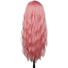 Load image into Gallery viewer, Long Body Wave Black Pink Cosplay Wigs Heat Resistant Synthetic Wigs Middle Part Natural Lolita Wigs For Women
