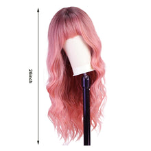Load image into Gallery viewer, Wave Ombre Black White Cosplay Wigs Heat Resistant Synthetic Wigs Middle Part Natural Lolita Wigs for Women
