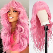 Load image into Gallery viewer, Wave Ombre Black White Cosplay Wigs Heat Resistant Synthetic Wigs Middle Part Natural Lolita Wigs for Women
