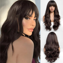 Load image into Gallery viewer, Wave Ombre Black White Cosplay Wigs Heat Resistant Synthetic Wigs Middle Part Natural Lolita Wigs for Women
