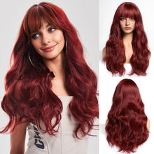 Load image into Gallery viewer, Wave Ombre Black White Cosplay Wigs Heat Resistant Synthetic Wigs Middle Part Natural Lolita Wigs for Women
