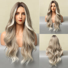 Load image into Gallery viewer, Fashionable Mid Wave Light and Thin Natural Mixed Color Light Gray Full Head Wig for Women
