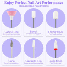 Load image into Gallery viewer, Portable Small Wireless Electric Nail Polisher Powerful Cordless Nail Drill Replaceable Nail Drill Bits Nail Art Performance
